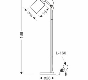 Czarna lampa stojąca podłogowa ZANA