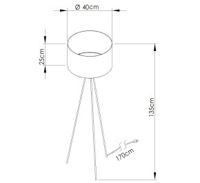 Lampa podłogowa na trójnogu granat 1xE27 NEVIA