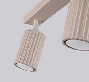 Lampa sufitowa kaszmirowa ryflowana 2xGU10, plafon KARBON 2 spot  taupe