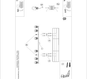 Lampa sufitowa kaszmirowa listwa ryflowana 6xGU10 KARBON 6L spot  taupe