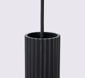 Czarna lampa wisząca potrójna tuby sufitowe ryflowane 3xGU10 KARBON 3P