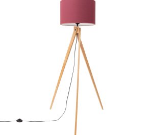 Lampa podłogowa na trójnogu burgund 1xE27 NATT