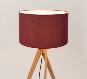Lampa podłogowa na trójnogu burgund 1xE27 NATT