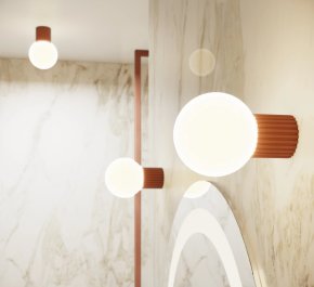 Kinkiet ścienny łazienkowy IP44 aluminium ryflowane HALO mocca