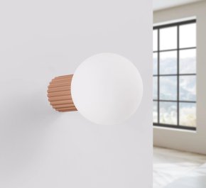 Kinkiet ścienny łazienkowy IP44 aluminium ryflowane HALO mocca