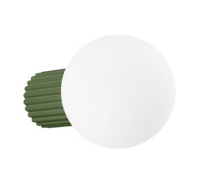 Kinkiet ścienny łazienkowy IP44 aluminium ryflowane HALO zielona oliwka