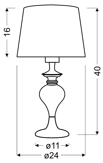 LAMPA NOCNA GILLENIA 40CM 1X60W E27 CZARNA