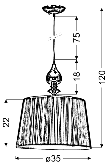 LAMPA WISZĄCA GILLENIA 1X60W E27 CZARNY