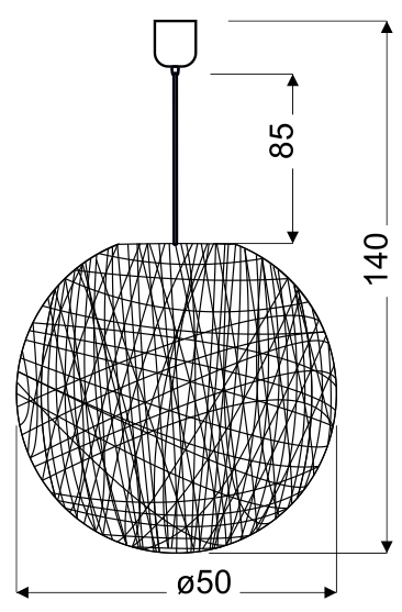 LAMPA WISZĄCA CARUBA 1X60W E27 BRĄZOWY 50