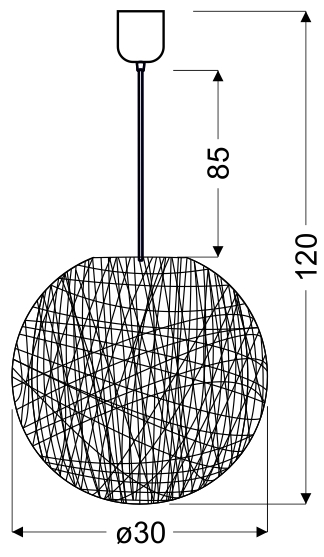 LAMPA WISZĄCA CARUBA 1X60W E27 BIAŁY 30