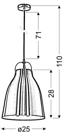 PENSILVANIA 1 25 1X60W E27 BIAŁY