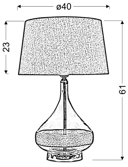 LAMPA STOŁOWA ECO 2 STOŻEK 40X62 1X60W E27