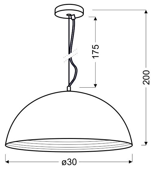 LAMPA WISZĄCA AMALFI 30 1X60W E27 MIEDZIANY