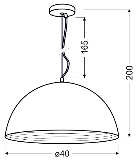 LAMPA WISZĄCA AMALFI 40 1X60W E27 MIEDZIANY