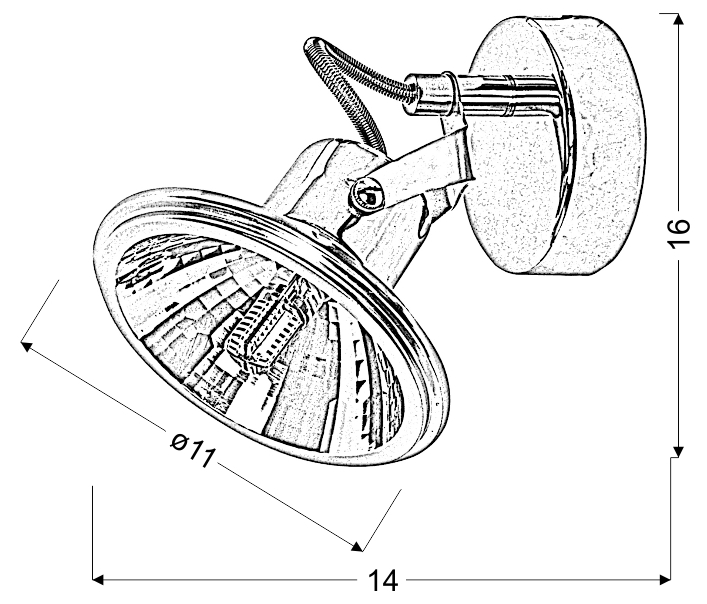 LAMPA KINKIET MOON 1X3,5W LED G9 CHROM