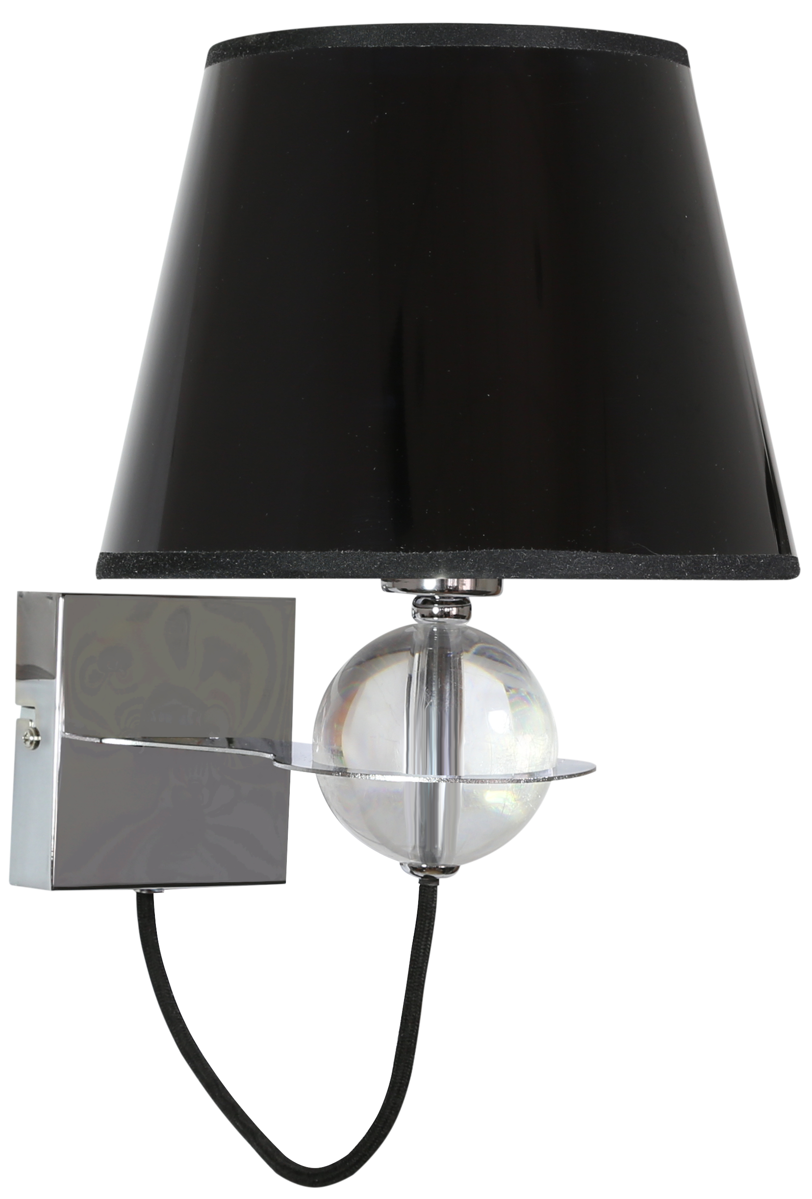 LAMPA KINKIET TESORO 1X40W E14 CZARNY ZŁOTY SRODEK