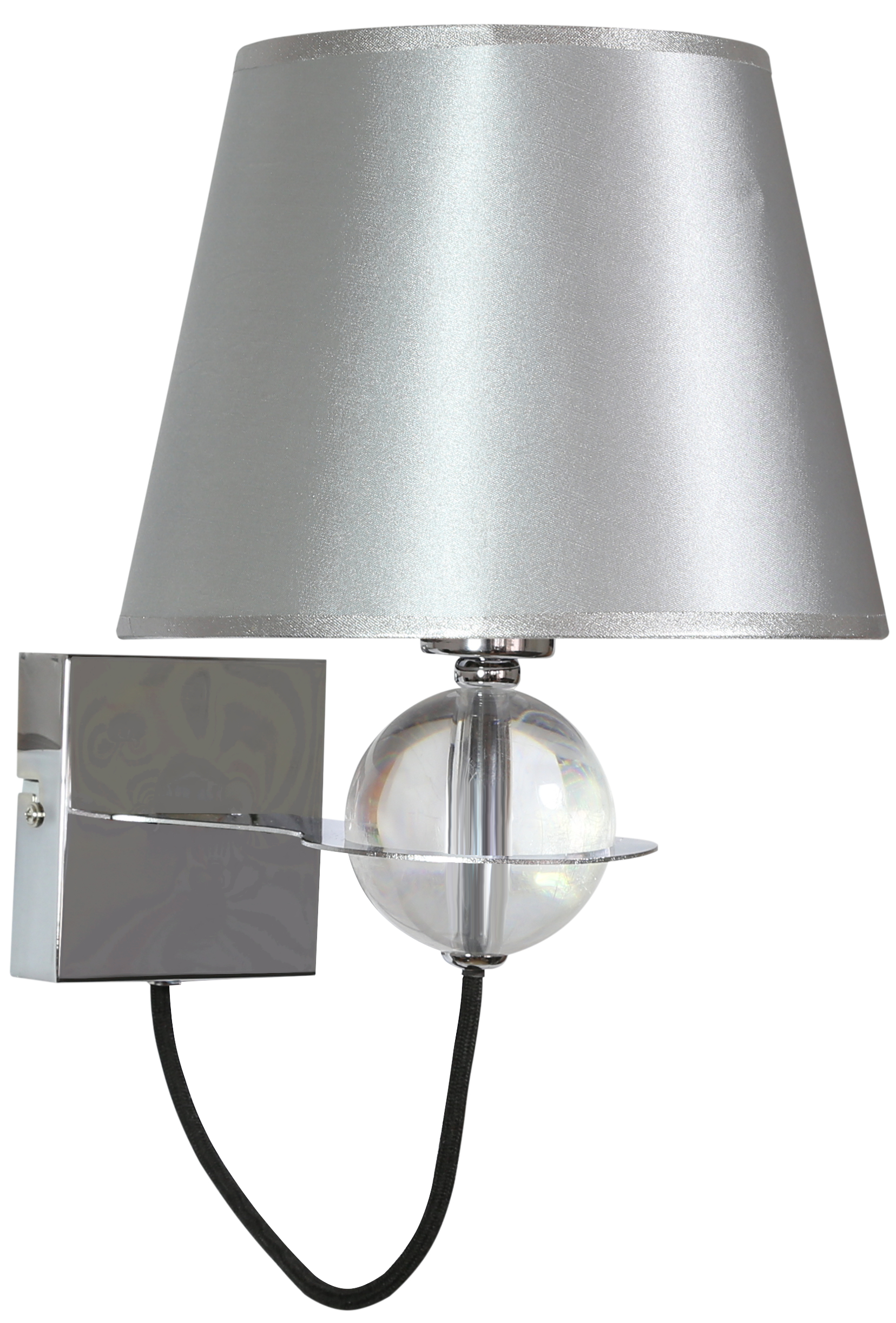 LAMPA KINKIET TESORO 1X40W E14 SREBRNY