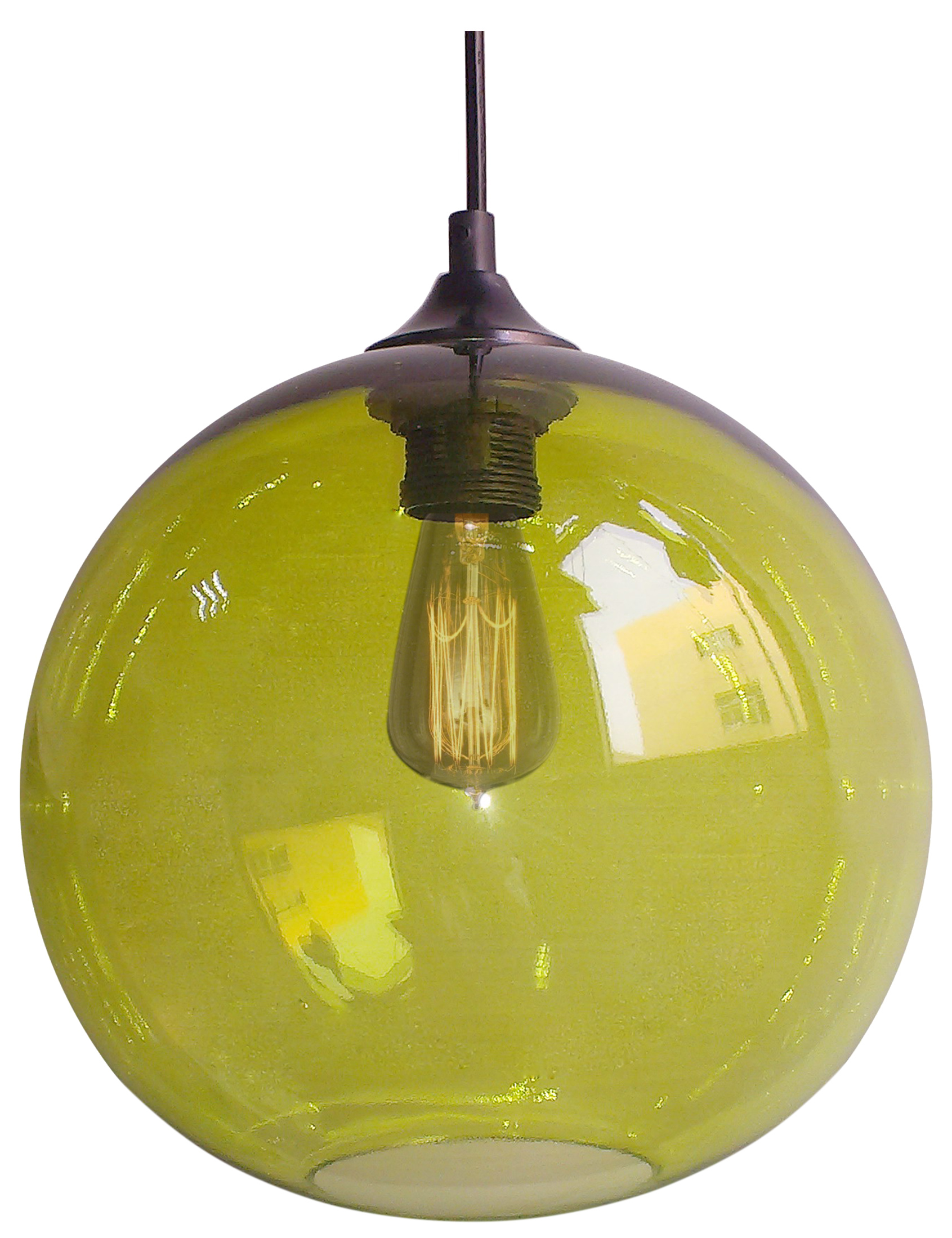 LAMPA WISZĄCA EDISON 25 1X60W E27 ZIELONY + ŻARÓWKA