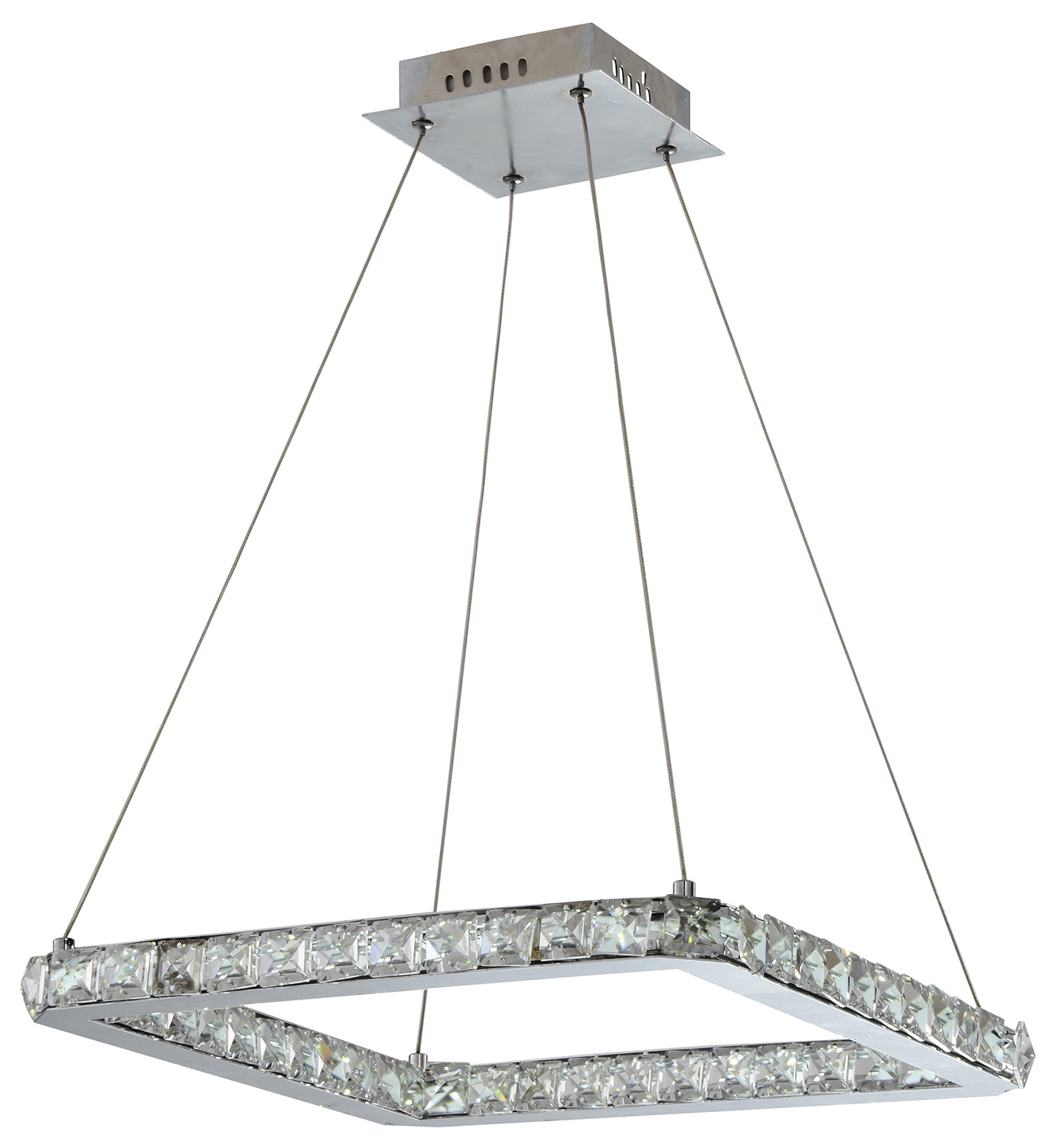 LAMPA WISZĄCA LORDS KWADRAT 42X42 24W LED CHROM