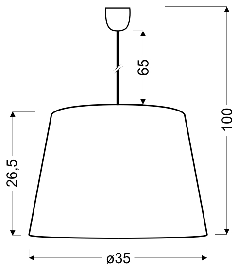 PLATINO 1 LAMPA WISZĄCA 35 CM 1X60W E27 MIEDZIANY