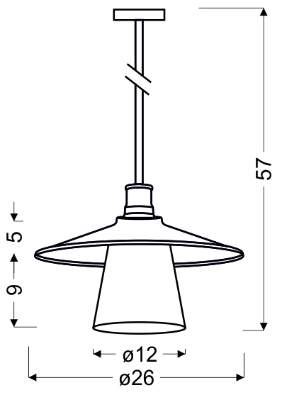 LAMPA WISZĄCA LOFT 1X60W E27 CZARNY