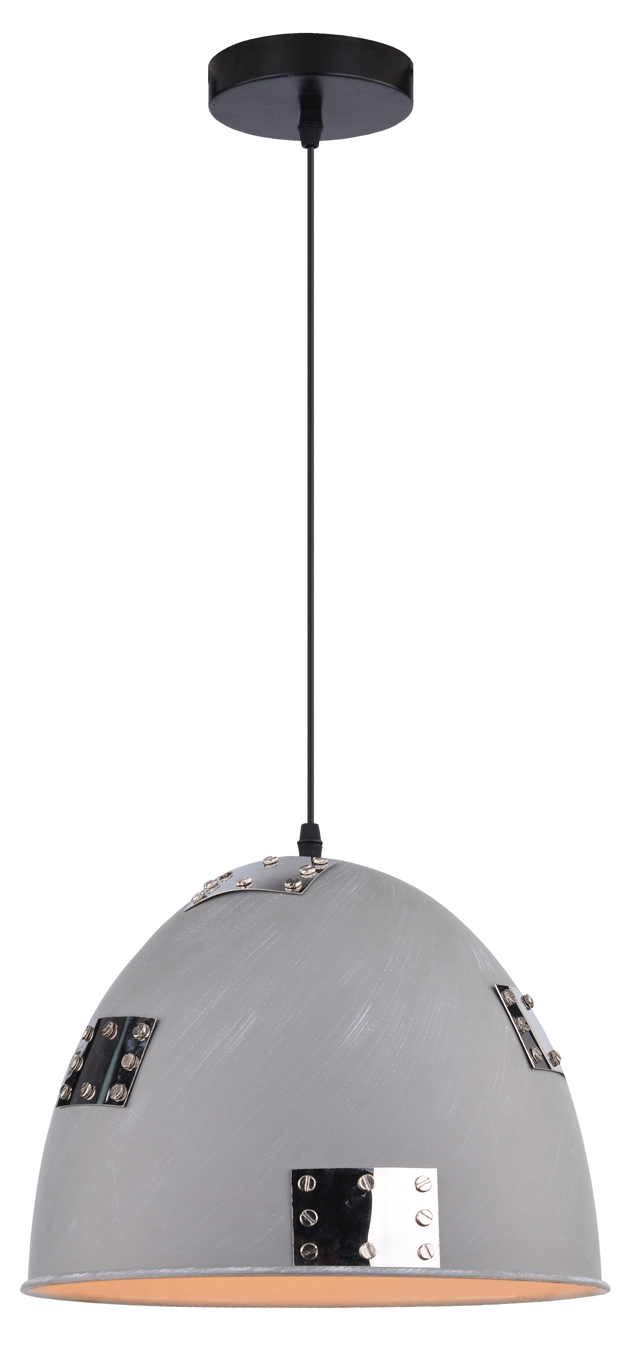 PATCH LAMPA WISZĄCA 30 1X60W E27 SZARY + CHROMOWANY DEKOR