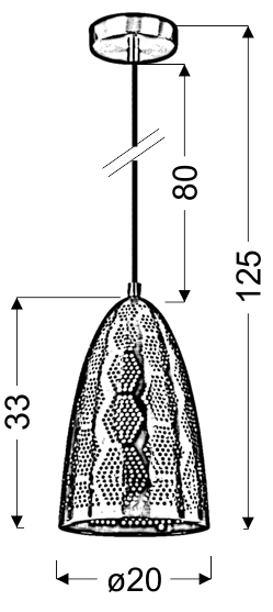 SFINKS LAMPA WISZĄCA 20/33 STOŻEK 1X60W E27 AŻUROWY MIEDZIANY