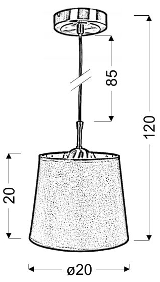 LAMPA WISZĄCA MILONGA 1X60W E27 PATYNA