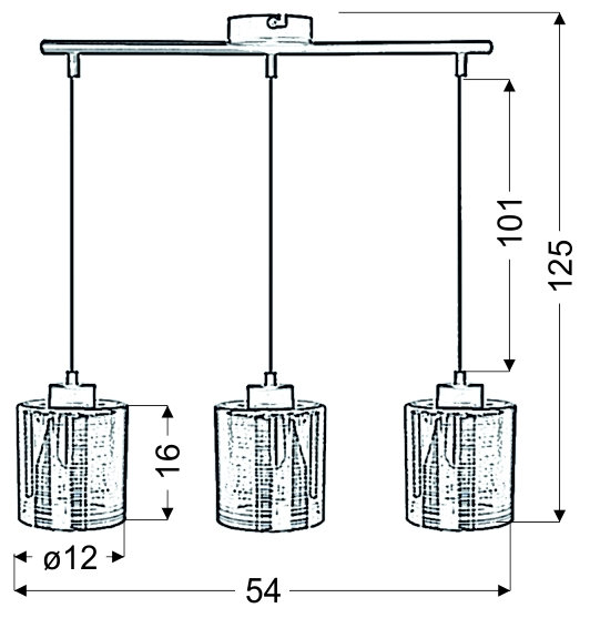 LAMPA WISZĄCA COX 3X60W E27 CHROM