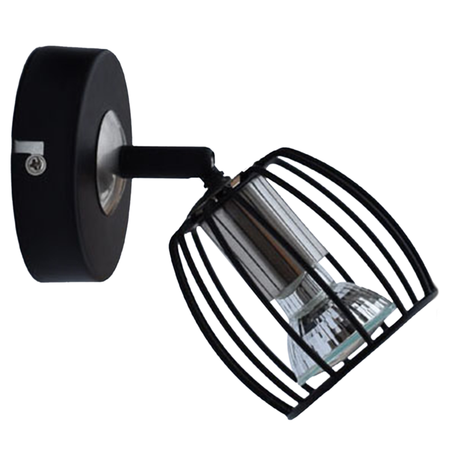 LAMPA KINKIET ZONK 1X3W LED GU10 CZARNY MATOWY + SATYNA NIKIEL