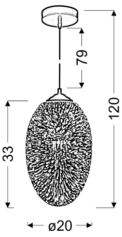 LAMPA WISZĄCA GALACTIC 1 1X60W E27 3D