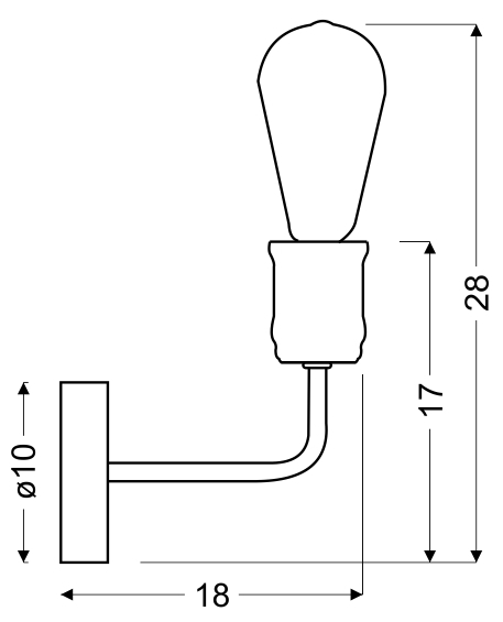 LAMPA KINKIET GOLDIE1X60W E27 CZARNY+PATYNA (Z ŻARÓWKĄ 3030948)