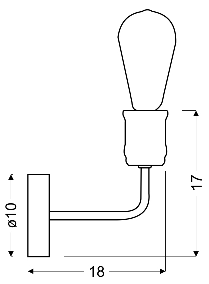 LAMPA KINKIET GOLDIE 1X60W E27 CZARNY+PATYNA BEZ ŻARÓWKI