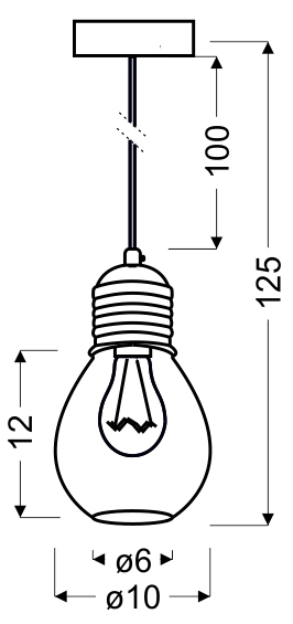 LAMPA WISZĄCA GLIVA 1X60W E27 CHROM (BEZ ŻARÓWEK)