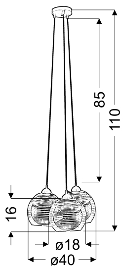 LAMPA WISZĄCA TRIO 3X60W E27 CHROM