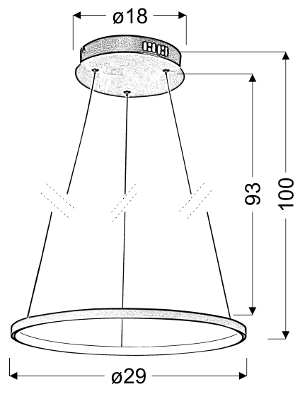 LUNE LAMPA WISZĄCA 30 OKRĄGŁY 18W LED 4000K BIAŁY