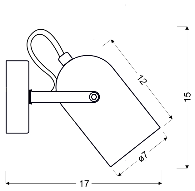 LAMPA KINKIET GRAY 1X40W E14 SZARY