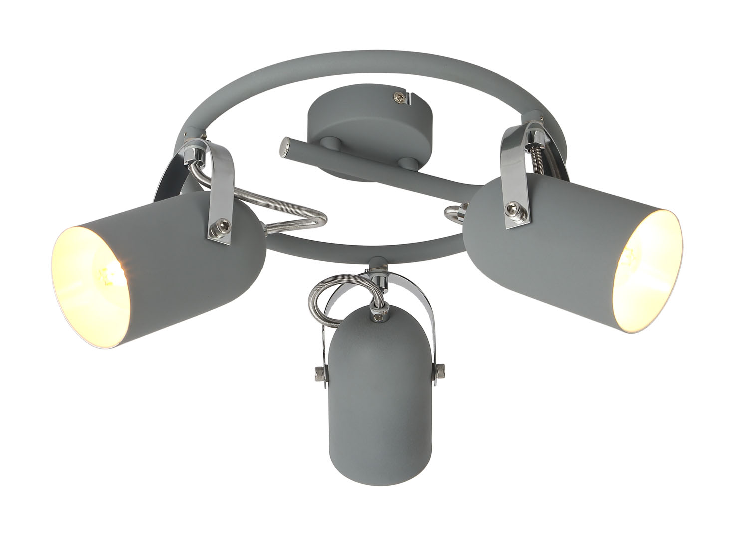 LAMPA SUFITOWA GRAY SPIRALA 3X40W E14 SZARY