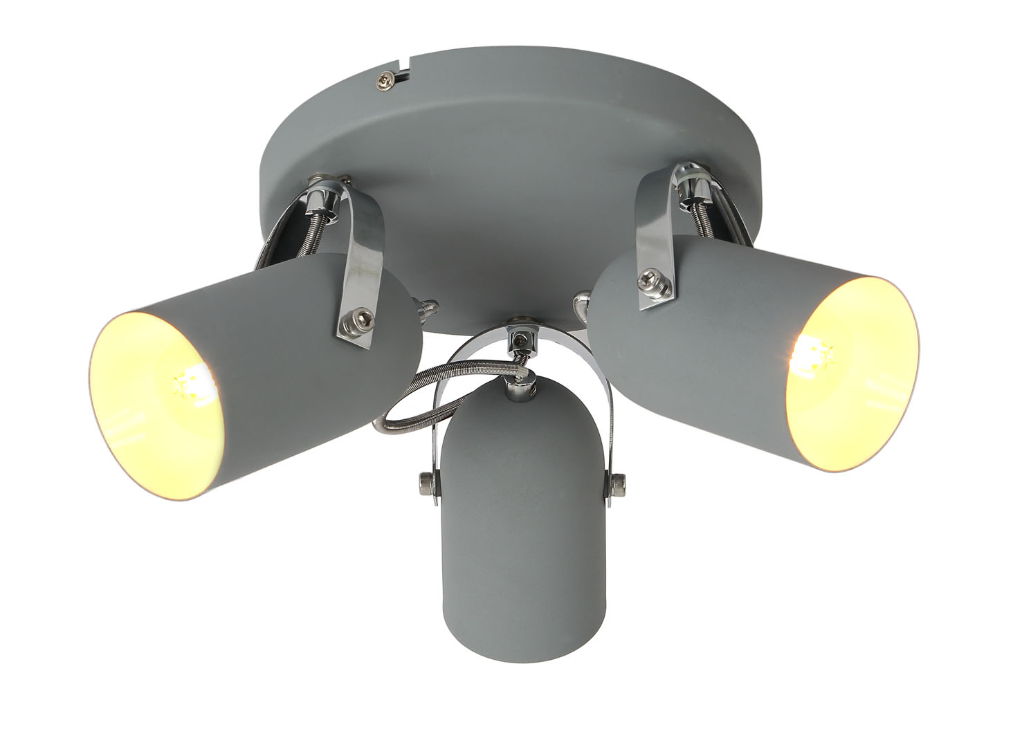 LAMPA SUFITOWA GRAY PLAFON 3X40W E14 SZARY