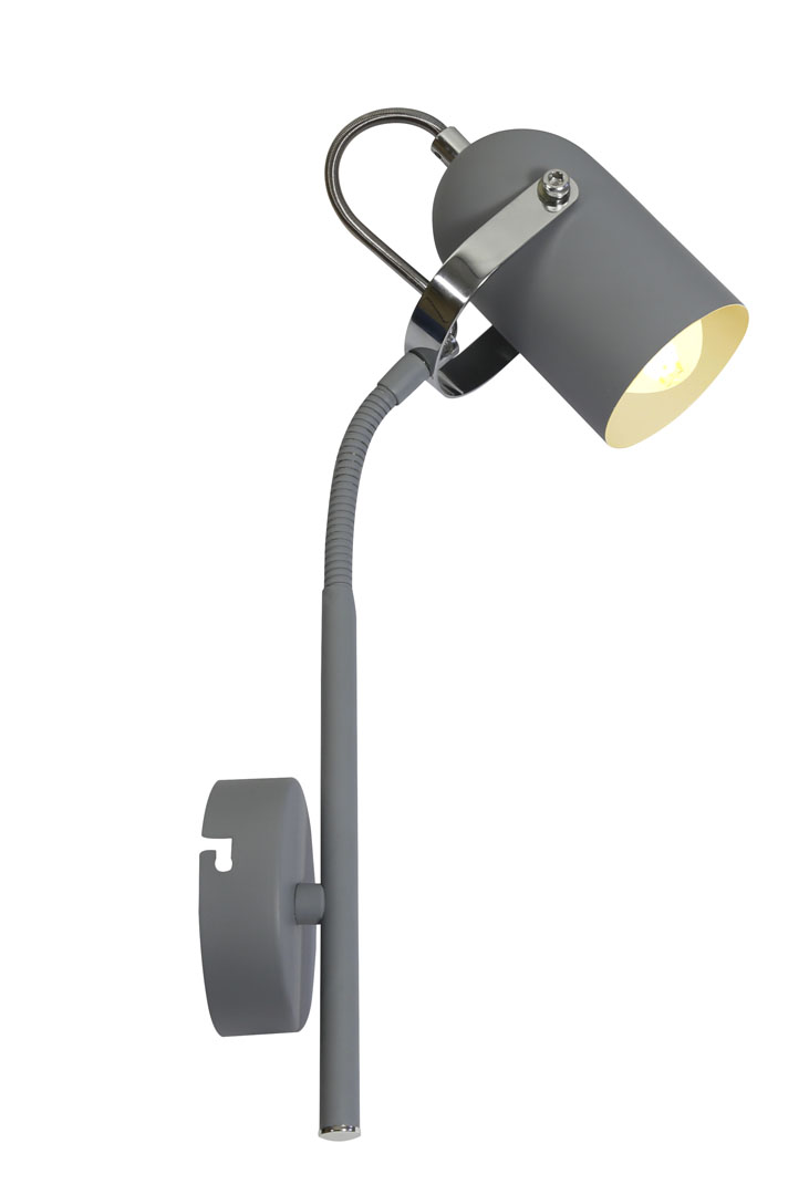 LAMPA KINKIET GRAY NA WYSIĘGNIKU 1X40W E14 SZARY