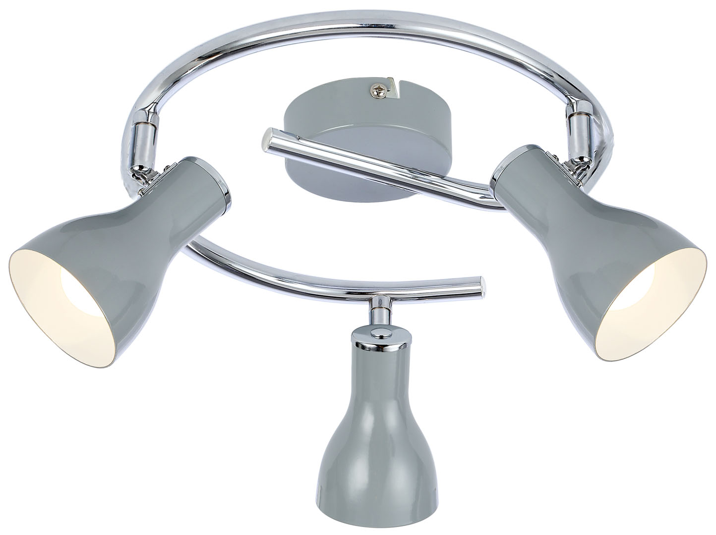 LAMPA SUFITOWA JULIE SPIRALA 3X40W E14 SZARY