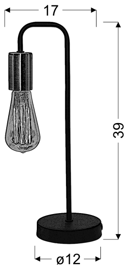 LAMPA STOŁOWA INDUSTRIALNA HERPE 1X60W E27 CZARNY