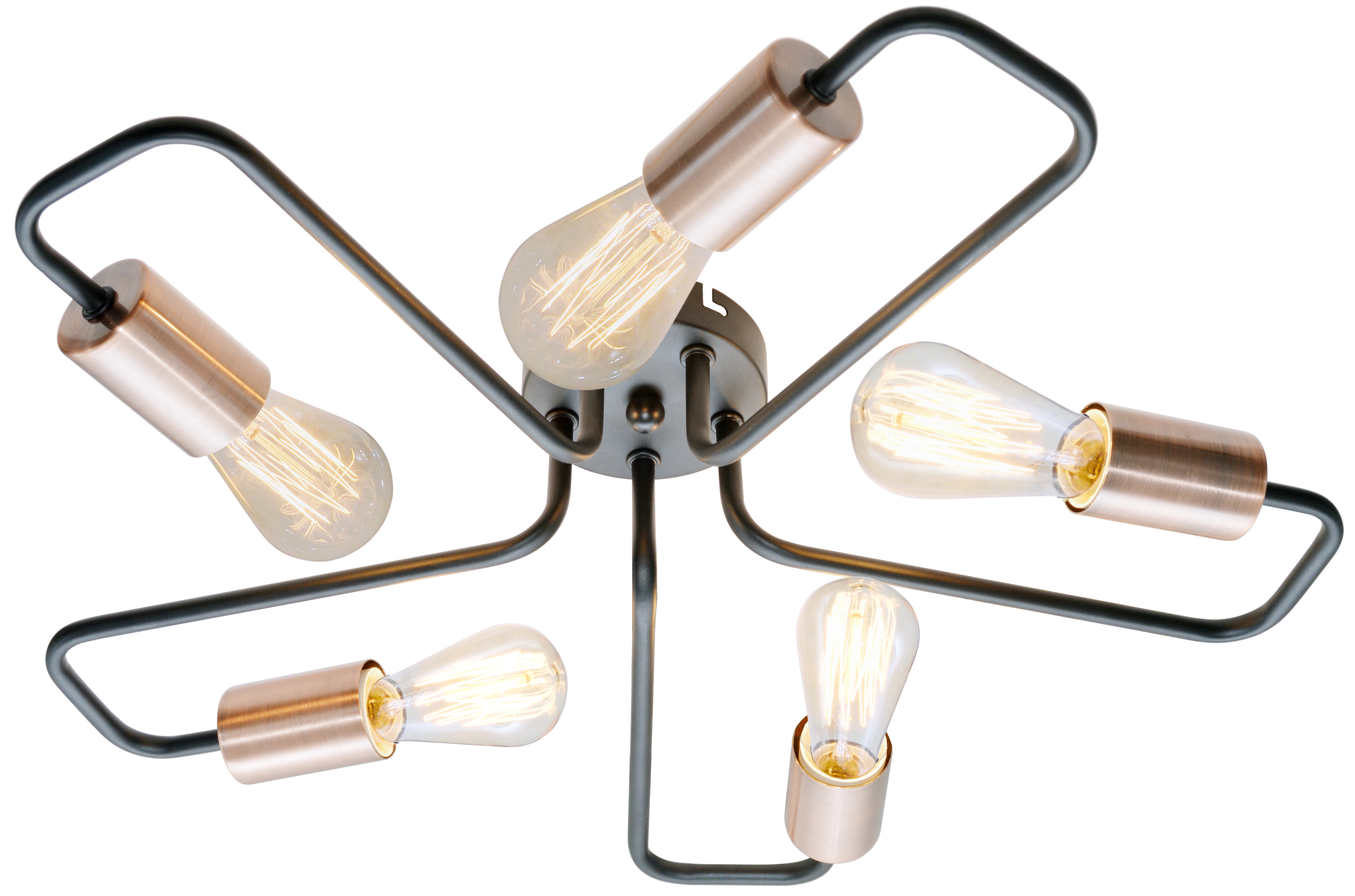 LAMPA SUFITOWA HERPE 5X60W E27 CZARNY