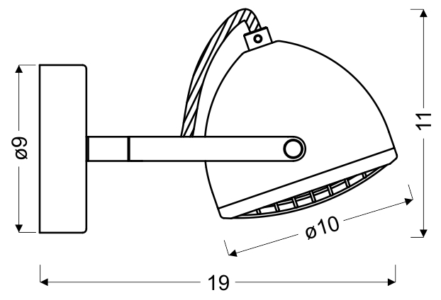 LAMPA KINKIET PENT 1X50W GU10  BETONOWY SZARY