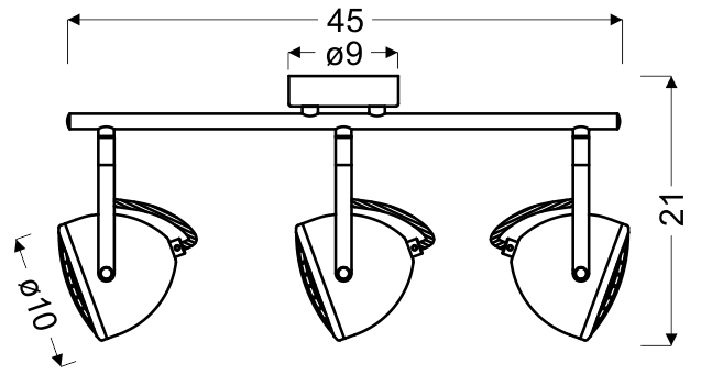 LAMPA SUFITOWA PENT LISTWA 3X50W GU10  BETONOWY SZARY