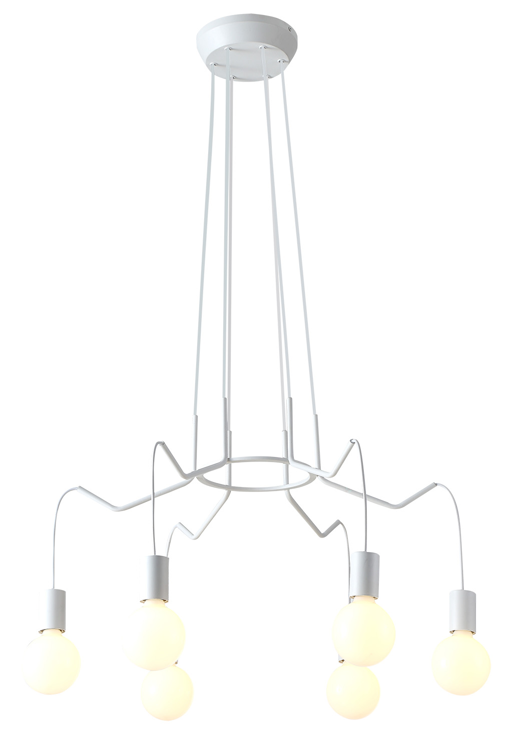 LAMPA WISZĄCA BASSO 6X40W E27 BIAŁY MATOWY