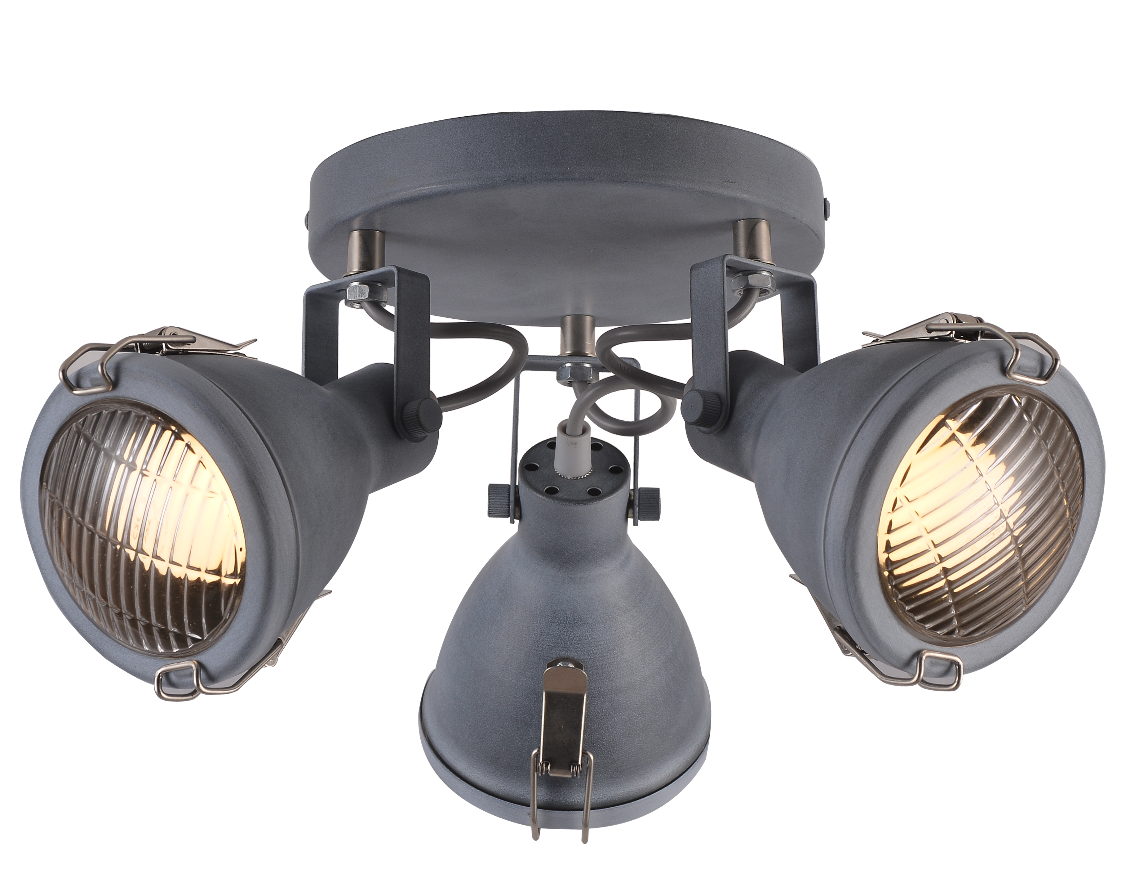 LAMPA SUFITOWA CRODO PLAFON 3X40W E14 SZARY