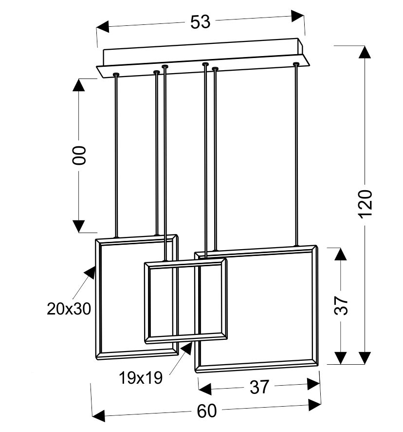 KEOS LAMPA WISZĄCA 54X9 36W LED BIAŁY 4000K APETI