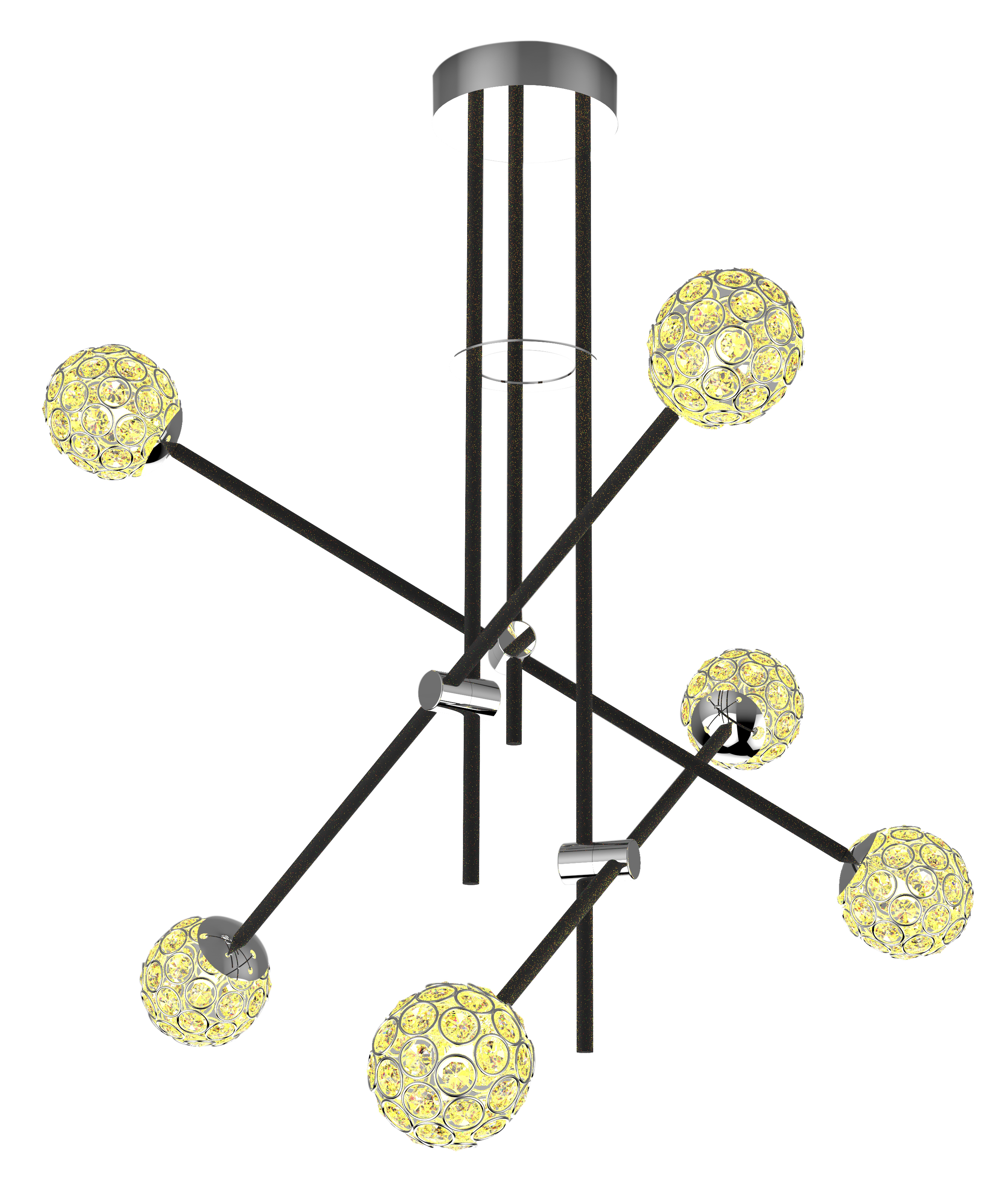 PAKSOS LAMPA SUFITOWA 6XMAX 5W G9 LED CZARNY APETI