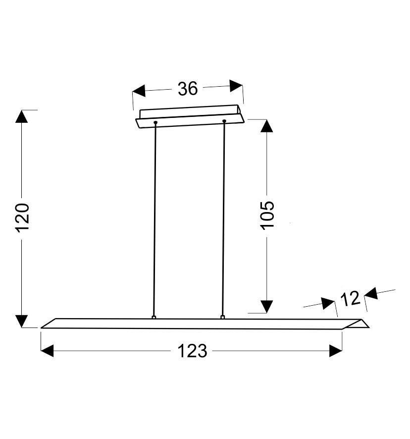 KALAMOS LAMPA WISZĄCA 123X12 30W LED CZARNY 4000K APETI